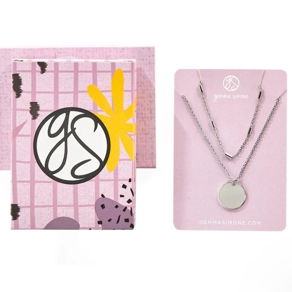 New GEMMA SIMONE Layered Disc Pendant Necklace